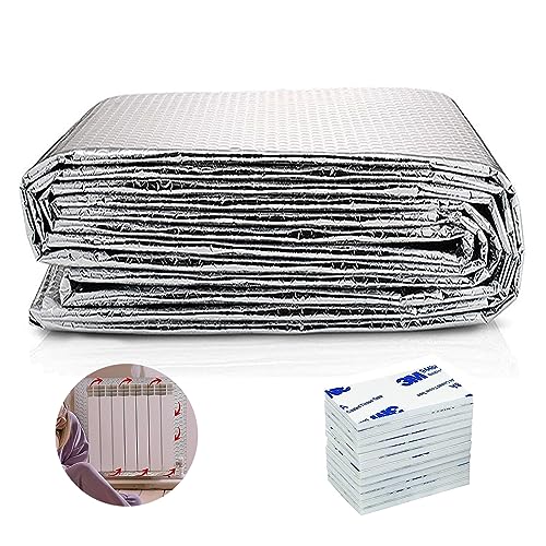 Rollo de Aislante en Hoja 0,6m x 5m, 3 MM de Espesor Paneles Reflectores de Radiador, Aislamiento de Espuma de Aluminio Doble, Placa Reflectante Del Disipador de Calor, Ahorro de Energía y Dinero