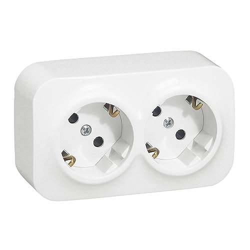 Legrand, Enchufe de Pared 2 Tomas, Forix, Color Blanco Estándar