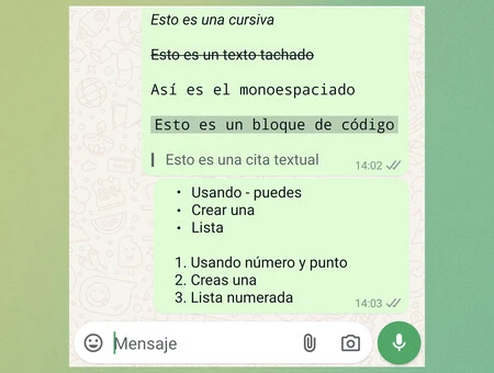 Whatsapp テキスト形式