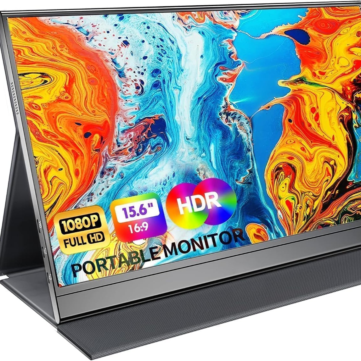Monitor Portátil, 15.6 Pulgadas FHD IPS 1080P USB Type-C Monitor de Viaje Ultra Delgado