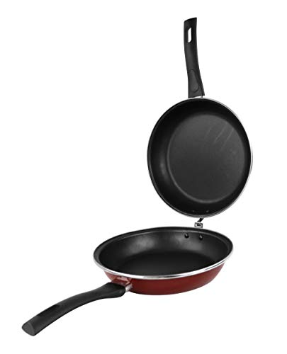 MAGEFESA 1102582 Praga Sartén Tortilla, Acero esmaltado vitrificado, Inducción y lavavajillas, Rojo, Diámetro 24