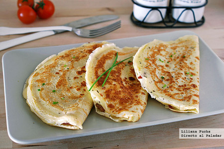 Crêpes de jamón y queso provolone. Receta para el Martes de Carnaval