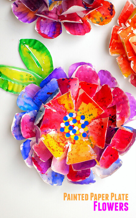 Painted 2bpaper 2bplate 2bflowers