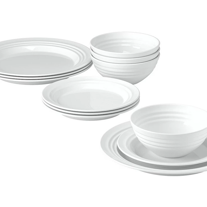 FAVORISERA Vajilla, 12 piezas, blanco