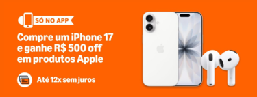 Oferta no app da Amazon: compre um iPhone 17 e ganhe R$500 off em produtos Apple 