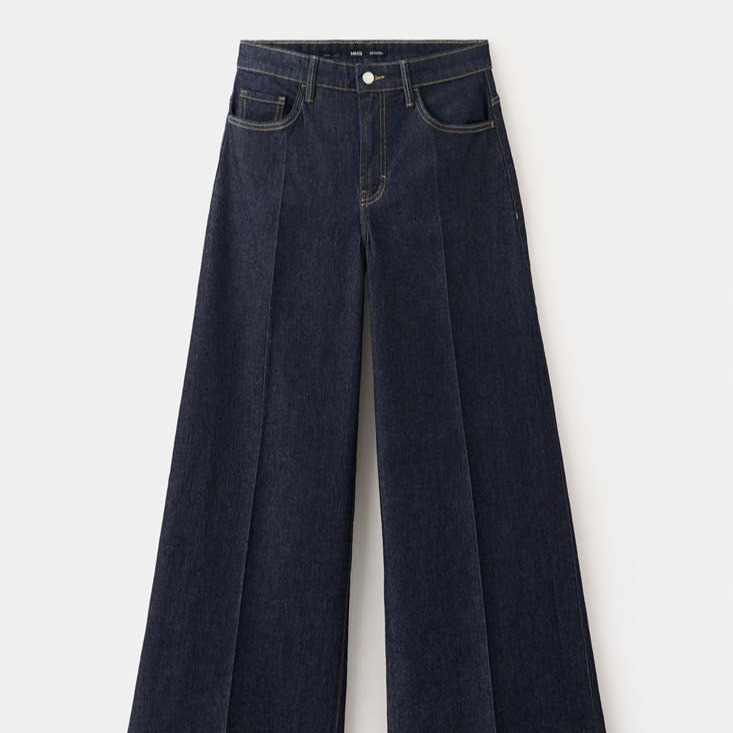Jeans wide leg tiro alto