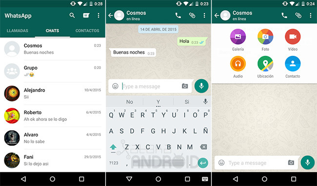 WhatsApp para Android se rediseña con Material Design