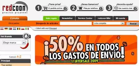 Redcoon ofrece todo el invierno descuentos del 50% en gastos de envío