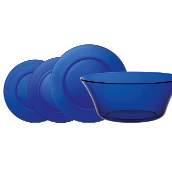 Vajilla Saphir Lys Duralex 12 piezas vidrio azul oscuro 