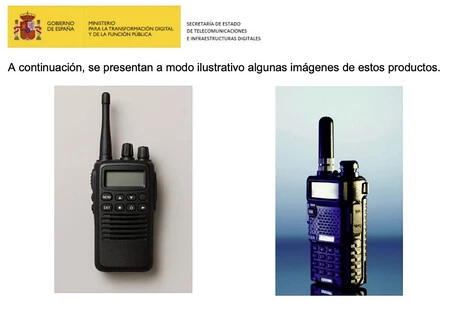 Ejemplos de walkie-talkies.