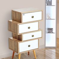 Mueble cajonera estilo nórdico en color blanco y madera por 56,99 euros con envío gratis 