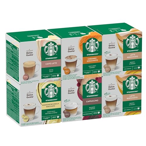 STARBUCKS Paquete Variado White Coffee de Nescafé Dolce Gusto, Cápsulas de Café 6 x 12 (72 Cápsulas) - Exclusivo de Amazon