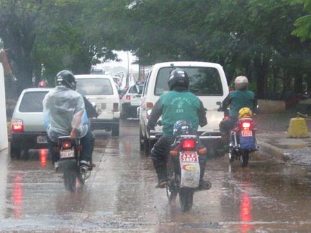 Trabajando un día de lluvia
