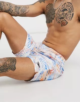 Shorts de baño azules y blancos de 16 pulgadas Vintage Paradise de Speedo