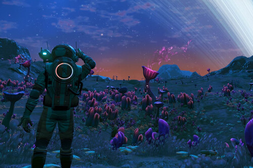 Jogador cria cidade impossível em No Man's Sky / Imagem: Divulgação