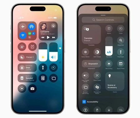 Centro de control ios 18