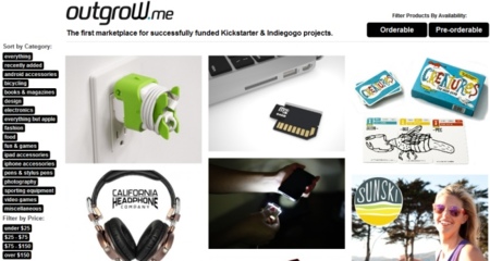 Outgrow.me, el escaparate para los proyectos financiados con éxito en Kickstarter e IndieGoGo