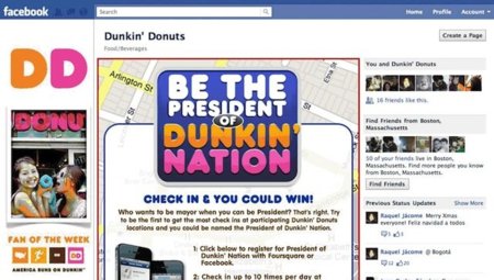 Dunkin' Donuts lanza campaña usando Foursquare y Facebook Places