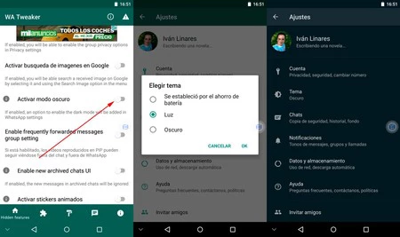 Modo Oscuro Whatsapp