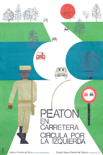 1973 Peaton En Carretera Circule Por Su Izquierda