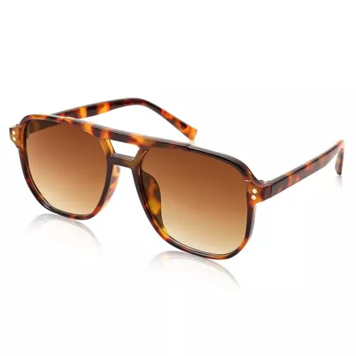 FEISEDY Retro 70s Gafas de Sol Cuadradas Mujer Hombre 