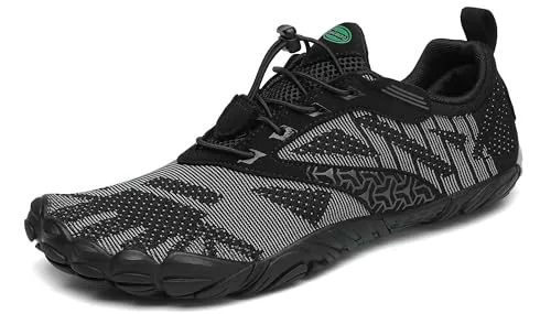 SAGUARO Hombre Mujer Minimalistas Zapatillas de Trail Running Ligeras y Respirable Zapatos Descalzos Gym Playa Calzado de Deportes Acuaticos para Correr Senderismo, Negro 44 EU