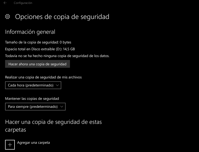 Opciones De Copia De Seguridad