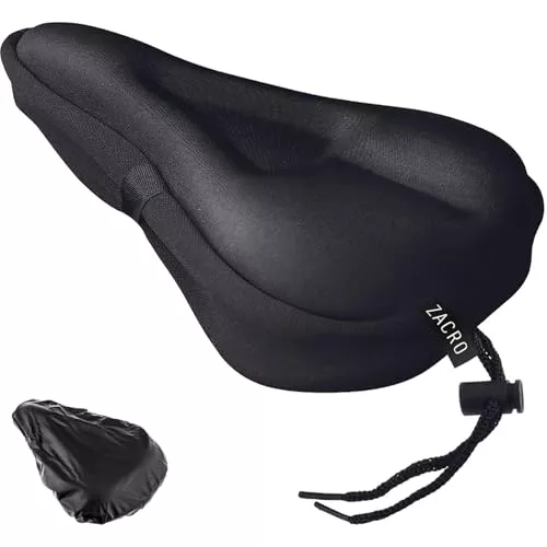 Zacro Cojín de Gel para Sillín de Bicicleta - Funda Acolchada Extra Suave para Hombres y Mujeres, Compatible con Peloton, Bicicletas de Carretera, Montaña, Urbana, Interior y Exterior