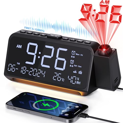 Mesqool Radio Despertador Proyector 