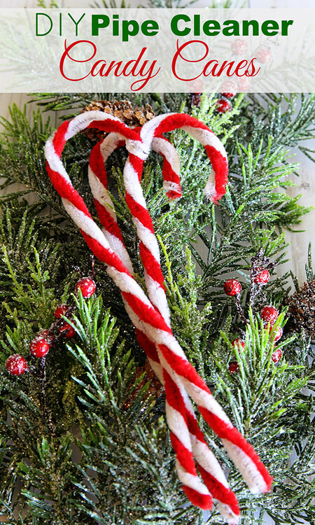 Diy Chenille Pipe Cleaner Candy Canes Christmas 1