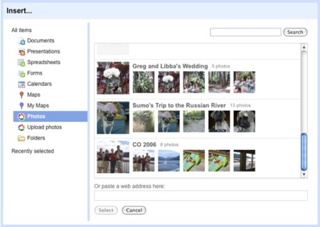 Google Sites añade integración con Picasa
