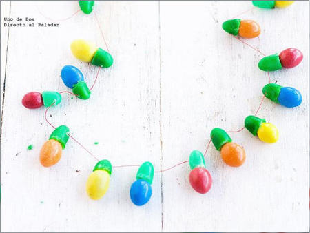 Guirnaldas dulces para el árbol de Navidad