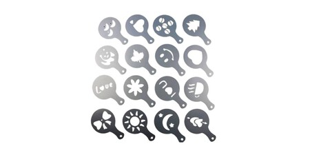 set de 16 moldes para café latte