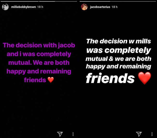 Story Ruptura Millie Bobby Brown