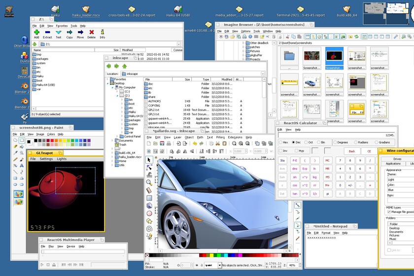 Haiku, successor to the historic BeOS operating system, incorporates compatibility with Windows applications