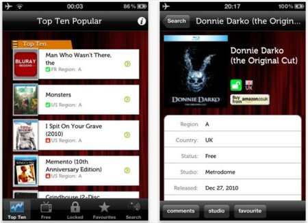 Bluray Regions, conoce la región de un Bluray desde tu equipo iOS
