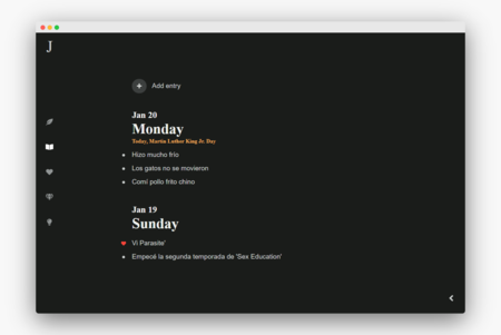 Journalistic: una simple y bonita aplicación para guardar tus ideas o crear un mini diario