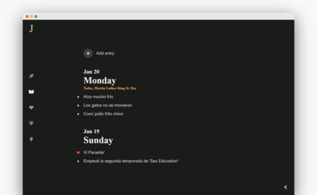 Journalistic: una simple y bonita aplicación para guardar tus ideas o crear un mini diario