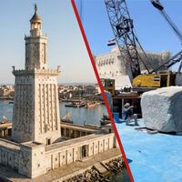 Projeto que está recuperando blocos do Farol de Alexandria do fundo do mar quer reconstruir monumento de forma digital 