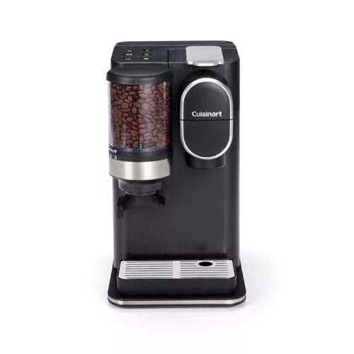 Cuisinart Cafetera One Cup Grind And Brew | Café en grano en taza, monodosis | Molinillo cónico | Ajuste la intensidad del café, 3 tamaños de taza a elegir | Cápsula de filtro reutilizable | Negra