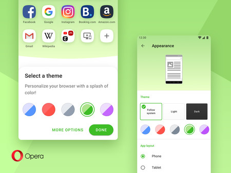 More colour to the interface of Opera 54