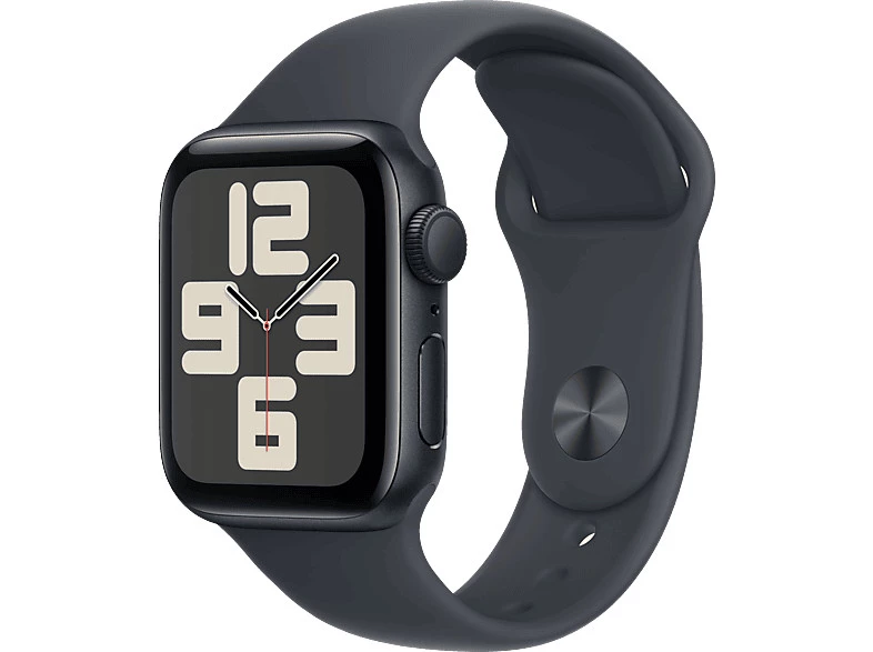 Apple Watch SE (2024), GPS, 40 mm, Caja de aluminio Medianoche, Vidrio delantero