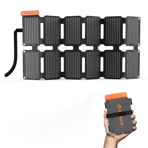 Flexsolar Mini Cargador Solar Plegable 36 W - Panel Solar Resistente al Agua - Con Puertos USB-A/USB-C/CC - Para Estaciones de Alimentación, Smartphones, Tabletas, Bancos de Energía, Camping