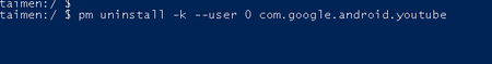 Eliminar Youtube Cmd Android