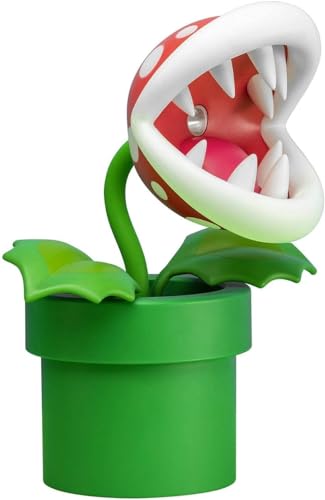 Lámpara Piraña Super Mario Bros - Lámpara LED Oficial con Cabeza Móvil, 33cm, Funciona con USB