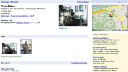 Place Pages for Google Maps, más información sobre distintas localizaciones