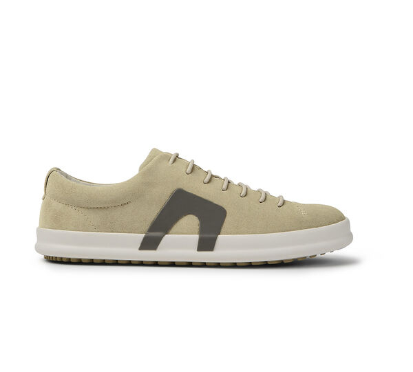 Zapatillas de piel nobuk beige para hombre