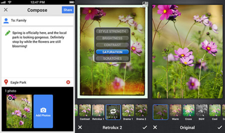 Google+ añade edición fotográfica y filtros, cortesía de Snapseed