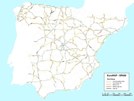 En diez años los tramos negros en las carreteras españolas han bajado del 36% al 5,8%