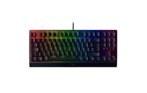 Razer BlackWidow V3 Tenkeyless (Yellow Switch) - Teclado compacto para juegos con interruptores mecánicos (teclas ABS, iluminación RGB Chroma) Teclado Español - Negro